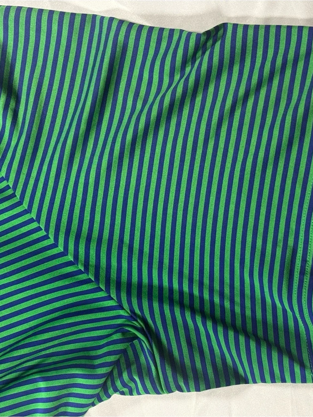 Ralph Lauren RLX Green and Blue Striped Pebble Beach Performance Polo - XL/TG